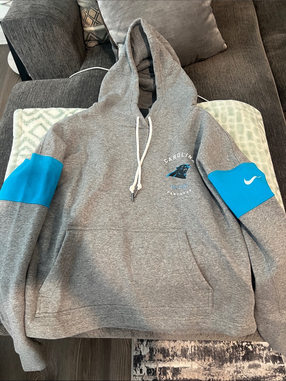 Nike Gray panthers Crewneck Hoodie